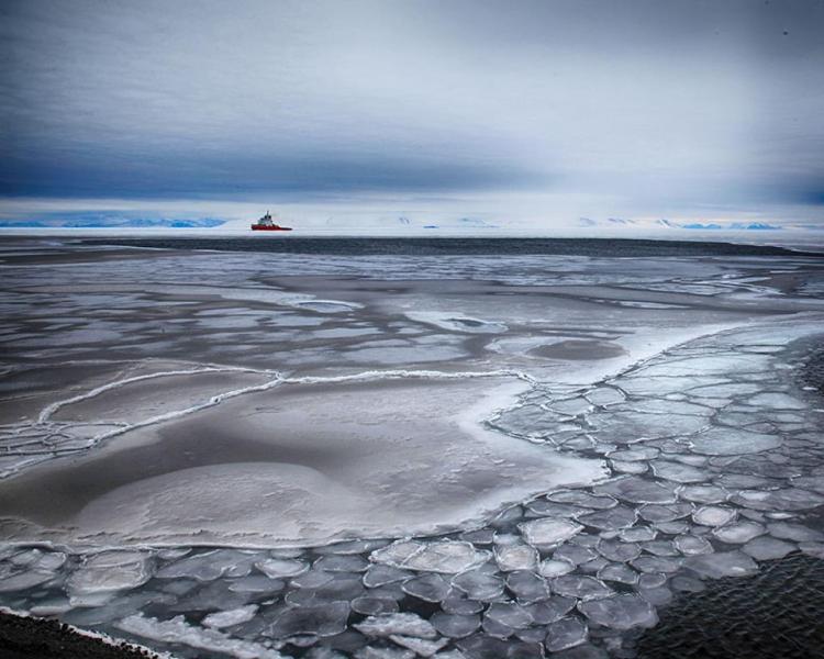 icebreaker and beautiful ice