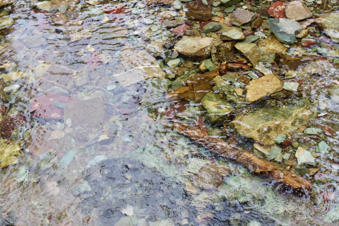 Rocks under clear water